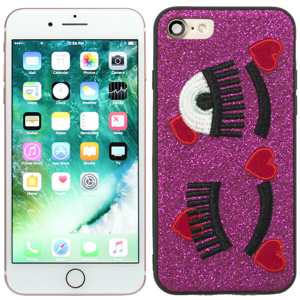 

Чехол накладка Diliana Shine eyes для iPhone 7/8 розовая (18707)