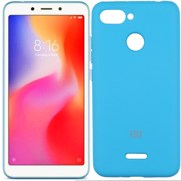 

Чехол силиконовый оригинальный для Xiaomi Redmi 6 Ярко синий FULL (26514)