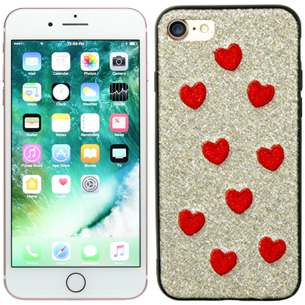 

Чехол накладка Diliana Hearts для iPhone 7/8 серебро (18708)