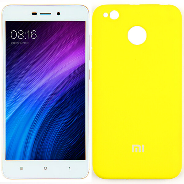 

Чехол силиконовый оригинальный для Xiaomi Redmi 4x Ярко желтый FULL (27782)