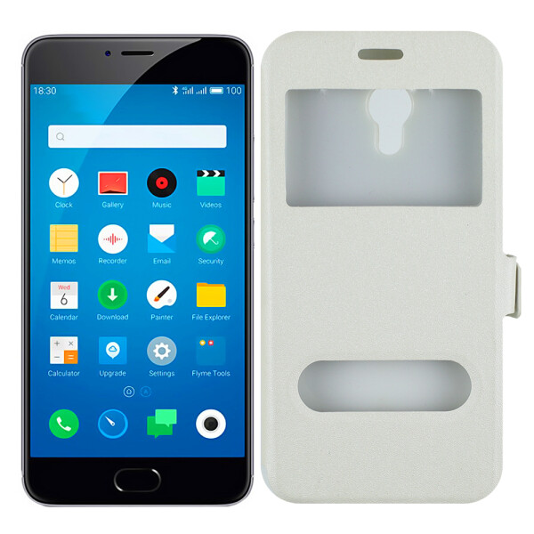

Чехол книжка для Meizu M3 White/Pearl with Window (8314)