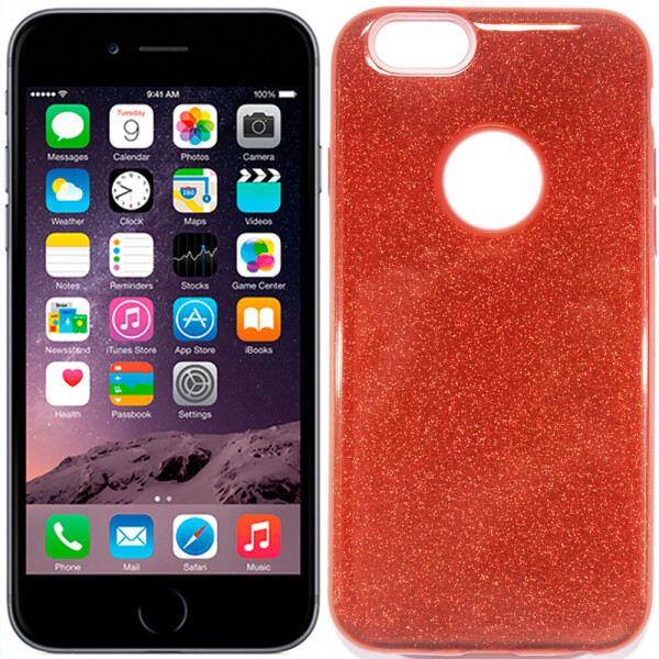 

Чехол силиконовый 3in1 Блёстки для iPhone 6+ Red (15940)