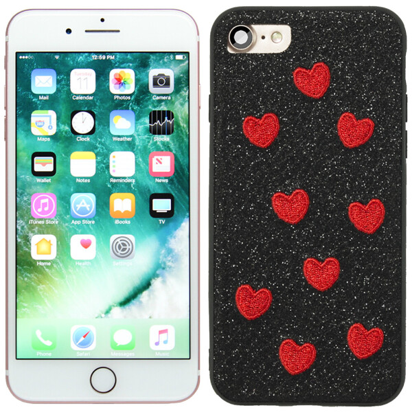 

Чехол накладка Diliana Hearts для iPhone 7/8 черная (18709)