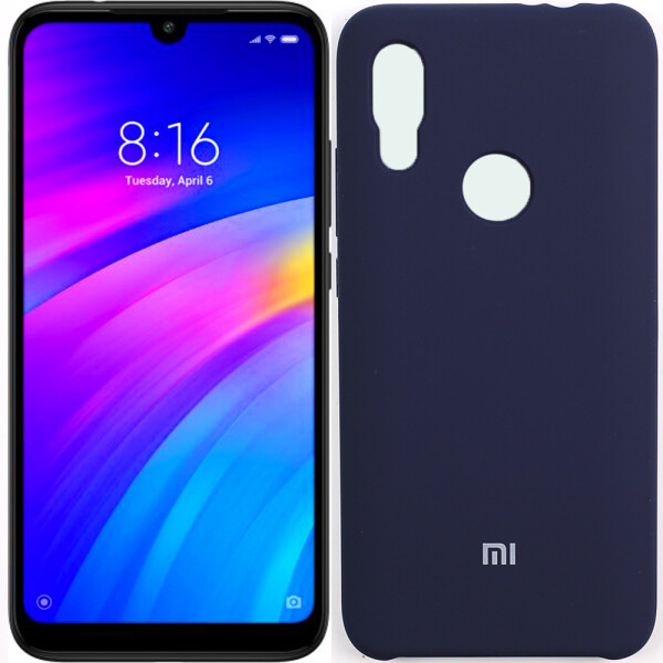 

Чехол силиконовый оригинальный для Xiaomi Redmi Note 7 Тёмно Синий (27712)
