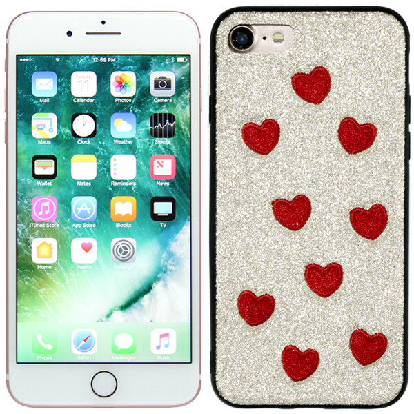 

Чехол накладка Diliana Hearts для iPhone 7/8 золотая (18711)