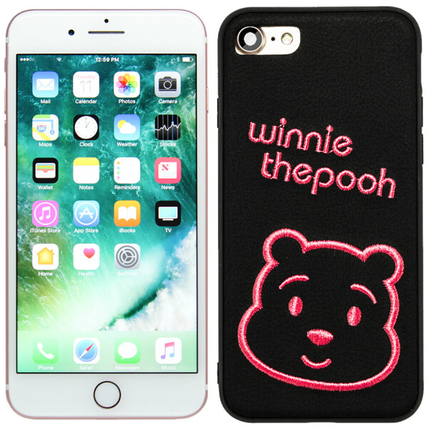 

Чехол накладка Diliana Winnie the Pooh для iPhone 7/8 черный (18713)
