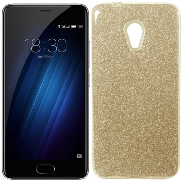 

Чехол силиконовый 3in1 Блёстки для Meizu M5S Gold (19791)