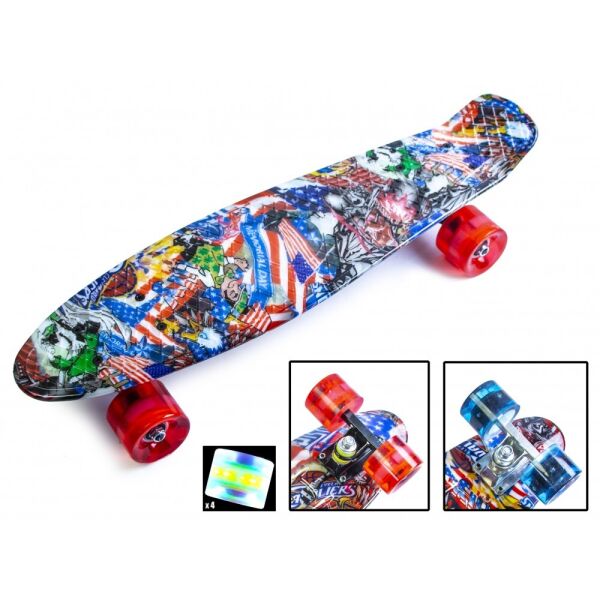 

Скейт Penny Board "Graffiti" NBA. Светящиеся колеса.
