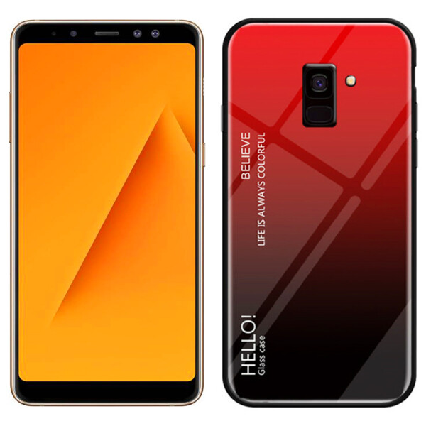 

Чехол TPU Gradient HELLO Glass для Samsung A8 Plus Красный (26924)