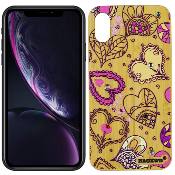 

Чехол Bamboo Wooden Case with Diamonds для iPhone Xs Max Серца (27111)