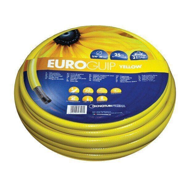 Акція на Шланг садовый Tecnotubi Euro Guip Yellow для полива диаметр 3/4 дюйма, длина 50 м (EGY 3/4 50) від Allo UA