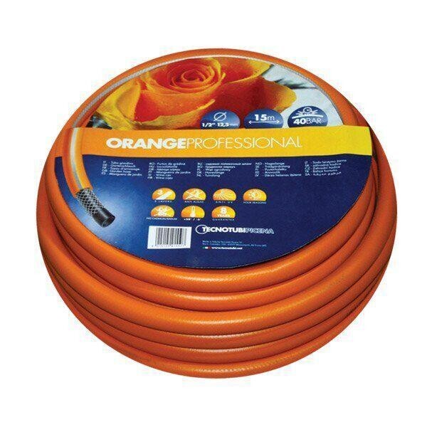 Акция на Шланг садовый Tecnotubi Orange Professional для полива диаметр 5/8 дюйма, длина 15 м (OR 5/8 15) от Allo UA
