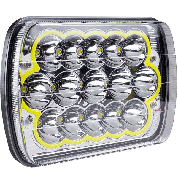 

Фара LED прямоугольная 45W(15 диодов)(ближн. + дальний)(+ LED кольцо белое)(198х140х69)+ крепление