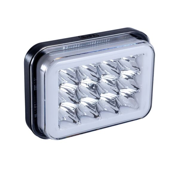

Фара LED прямоугольная 18W (LED кольцо + 2 цвета + strobe light)
