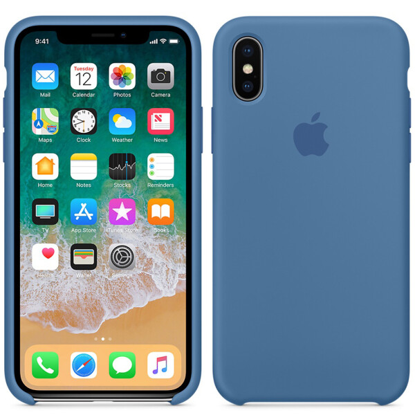 

Чехол силиконовый оригинальный для iPhone X Denim Blue (23977)