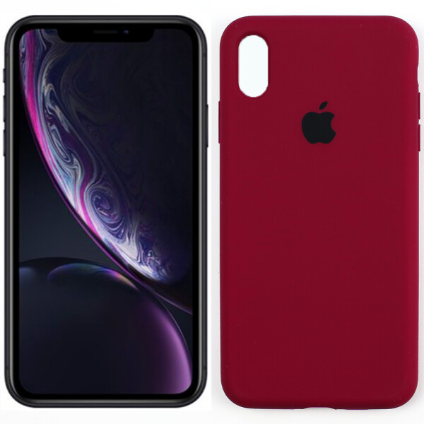 

Чехол силиконовый оригинальный для iPhone Xs Max Темно Вишневый FULL (28015)