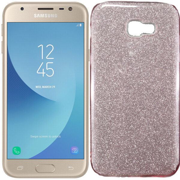 

Чехол силиконовый 3in1 Блёстки для Samsung A720 2017 Pink (19807)