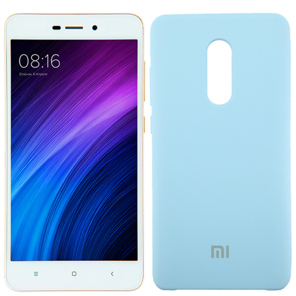 

Чехол силиконовый оригинальный для Xiaomi Redmi Note 4x Голубой FULL (26578)