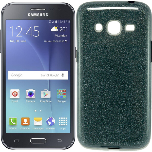 

Чехол силиконовый 3in1 Блёстки для Samsung J120 Black (19812)