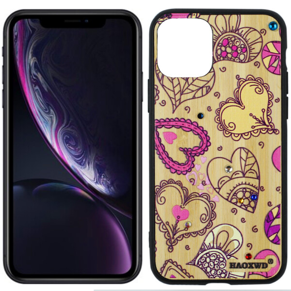 

Чехол Bamboo Wooden Case with Diamonds для iPhone 11 Pro (5.8``) Сердца (27119)