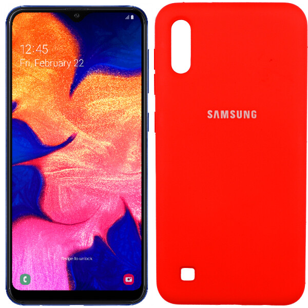 

Чехол силиконовый оригинальный для Samsung A105 Galaxy A10 2019 Красный FULL (26458)