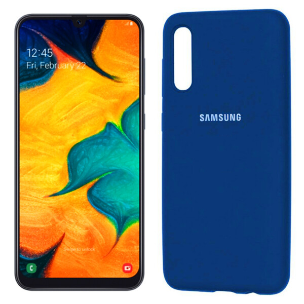 

Чехол силиконовый оригинальный для Samsung A50 2019 Синий FULL (26359)