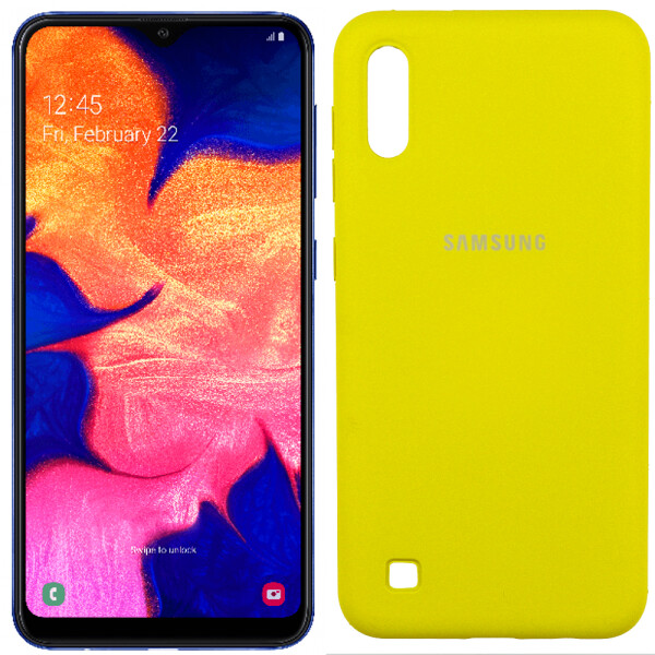 

Чехол силиконовый оригинальный для Samsung A105 Galaxy A10 2019 Желтый FULL (26462)