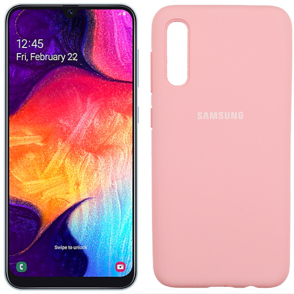 

Чехол силиконовый оригинальный для Samsung A50 2019 Розовый FULL (26360)