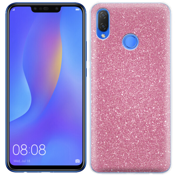 

Чехол Silicone 3in1 Блёстки для Huawei P Smart Plus Pink (25392)
