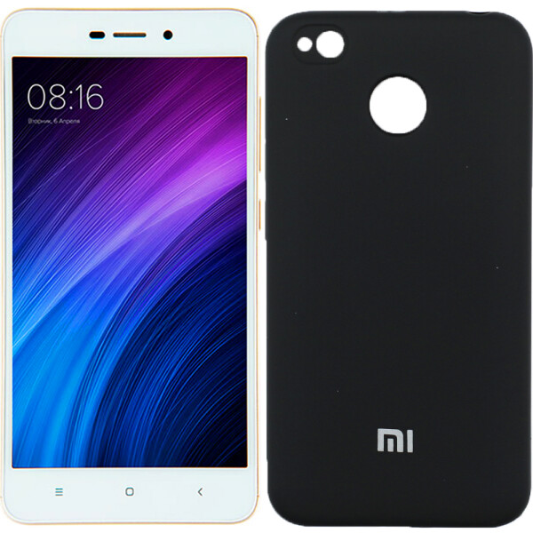 

Чехол силиконовый оригинальный для Xiaomi Redmi 4x Чёрный FULL (26589)