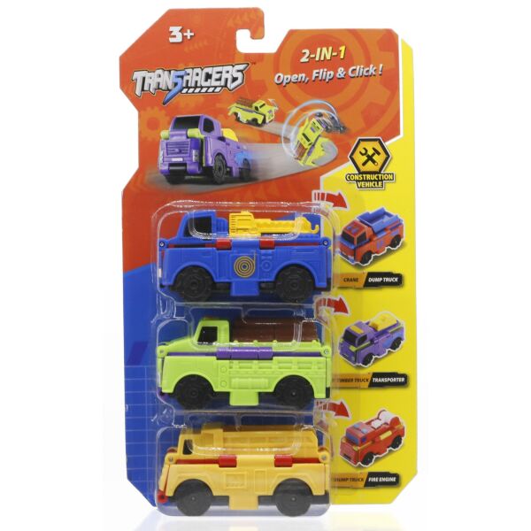 

Машинки 2-в-1 Строительный транспорт (3 элементы) TransRacers (6586370)
