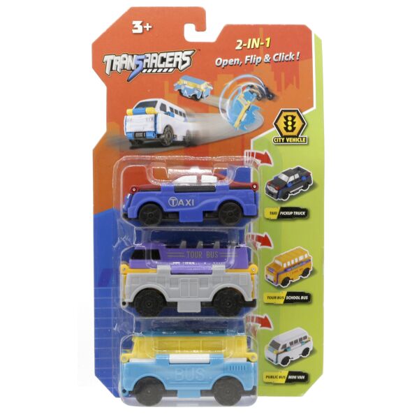 

Машинки 2-в-1 Городской транспорт (3 элементы) TransRacers (6586371)