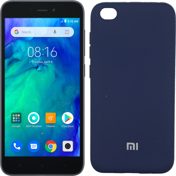 

Чехол силиконовый оригинальный для Xiaomi Redmi Go Синий FULL (26479)