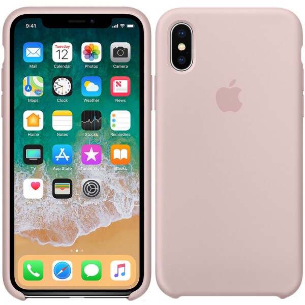 

Чехол силиконовый оригинальный для iPhone X/Xs Светло Розовый (18687)