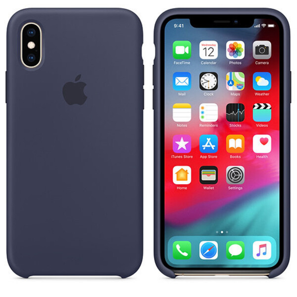 

Чехол силиконовый оригинальный для iPhone Xs Max Темно Синий (24670)