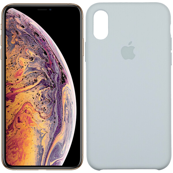 

Чехол силиконовый оригинальный для iPhone Xs Max Светло Серый (24669)