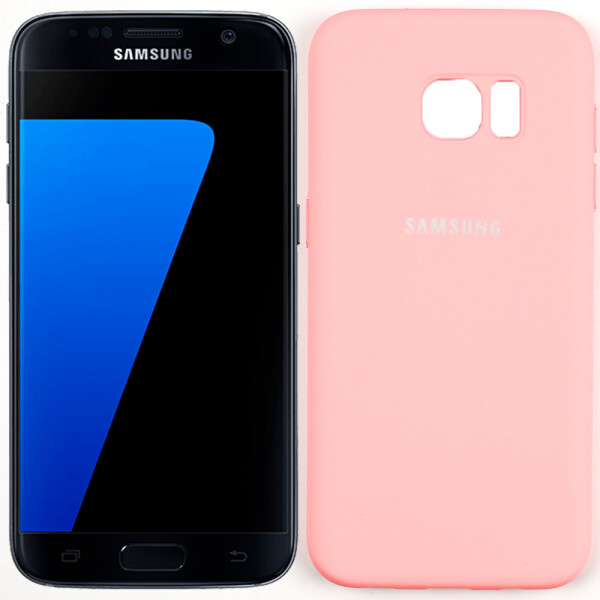 

Чехол силиконовый оригинальный для Samsung G935 Galaxy S7 Edge Розовый FULL (27830)