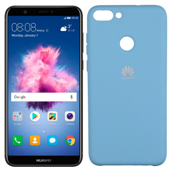 

Чехол силиконовый оригинальный для Huawei P Smart Ярко синий FULL (26065)