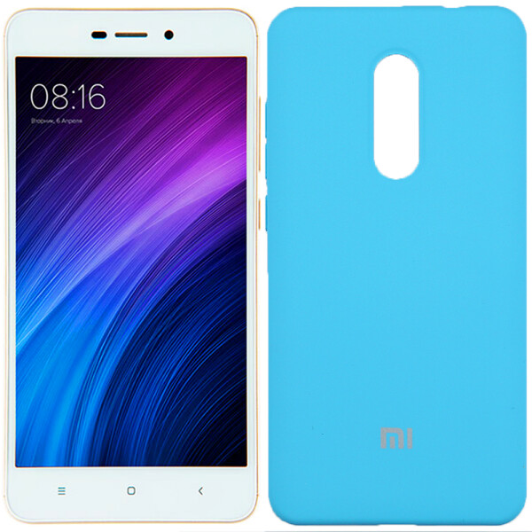 

Чехол силиконовый оригинальный для Xiaomi Redmi Note 4x Ярко синий FULL (26517)