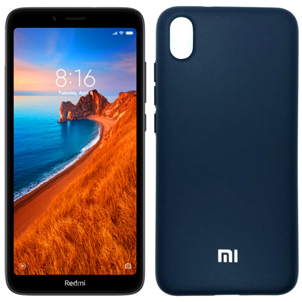 

Чехол силиконовый оригинальный для Xiaomi Redmi 7a Тёмно синий FULL (27148)
