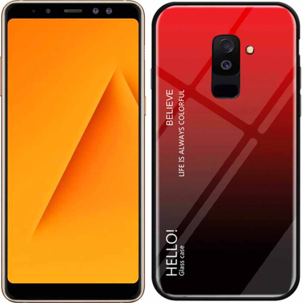 

Чехол TPU Gradient HELLO Glass для Samsung A6 Plus Красный (26917)