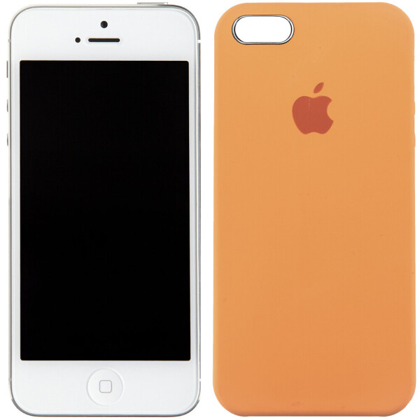 

Чехол силиконовый оригинальный для iPhone 5/5s/SE Светло оранжевый (20424)