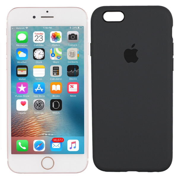 

Чехол силиконовый оригинальный для iPhone 6/6s Темно Серый FULL (25963)