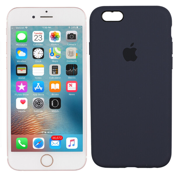 

Чехол силиконовый оригинальный для iPhone 6/6s Темно Синий FULL (25964)