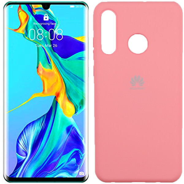 

Чехол силиконовый оригинальный для Huawei P30 Lite Розовый FULL (26553)