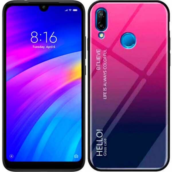 

Чехол TPU Gradient HELLO Glass для Xiaomi Redmi 7 Розовый (26941)