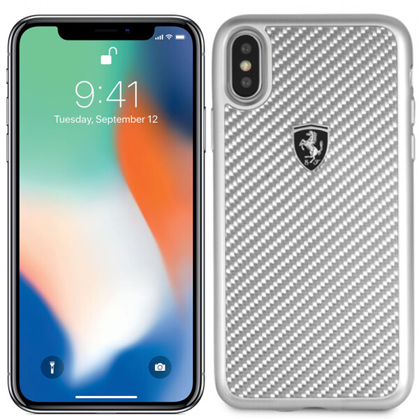 

Чехол Ferrari Heritage Real Carbon для iPhone X Silver (21212)