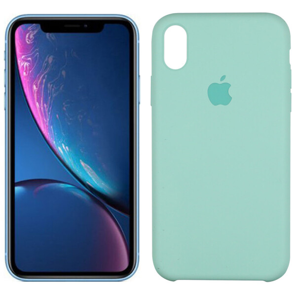 Чехол силиконовый оригинальный для iPhone Xr Светло Бирюзовый (24695)