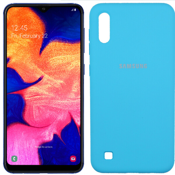 

Чехол силиконовый оригинальный для Samsung A105 Galaxy A10 2019 Ярко синий FULL (26465)