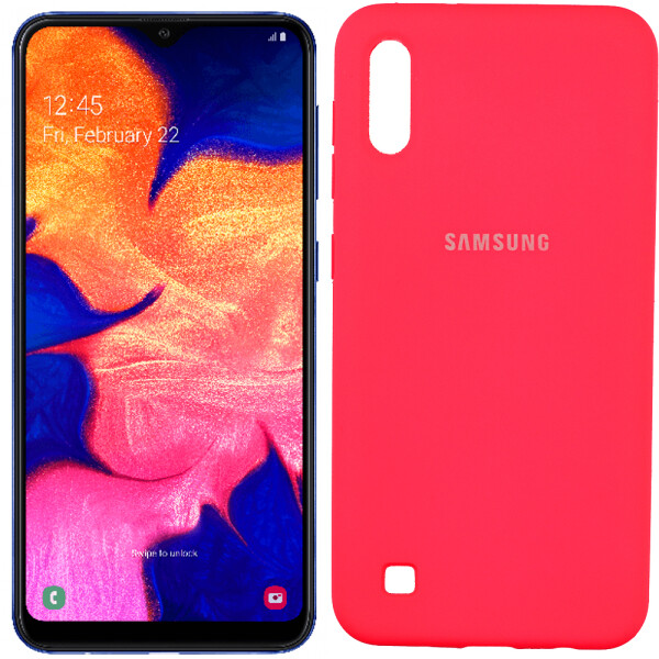 

Чехол силиконовый оригинальный для Samsung A105 Galaxy A10 2019 Ярко розовый FULL (26461)